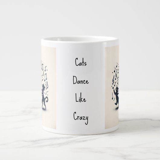 Drie dansende katten. grote koffiekop (Voorkant)