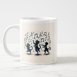 Drie dansende katten. grote koffiekop