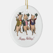 Drie dansende kerstversiering keramisch ornament (Rechts)