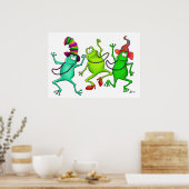 Drie dansende kikkers maken Poster af (Keuken)