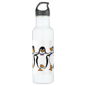 Drie dansende pinguïns waterfles  (Voorkant)