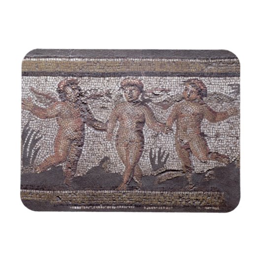 Drie dansende putti begeleid door één die de magneet (Horizontaal)