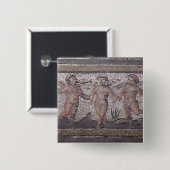 Drie dansende putti begeleid door één die de vierkante button 5,1 cm (Voorkant /achterkant)
