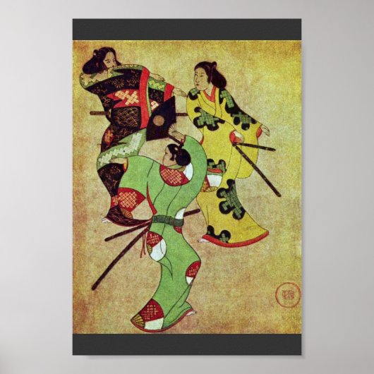 Drie dansende Samurai door Katsushige Iwasa (beste Poster (Voorkant)