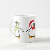 Drie dansende schattige pinguïns koffiemok (Voorkant links)