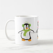 Drie dansende schattige pinguïns koffiemok (Links)