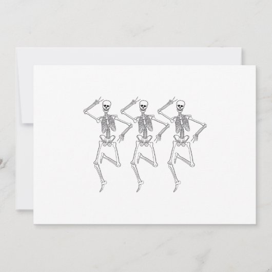 Drie dansende skeletten kaart (Voorkant)