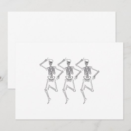 Drie dansende skeletten kaart (Voorkant / Achterkant)