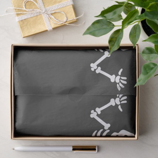 Drie Dansende Skeletten Zwart & Wit Decoupage Tissuepapier (Geschenk)