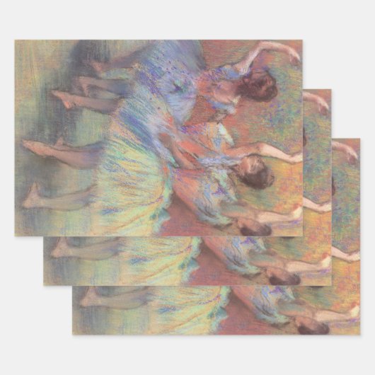Drie danseressen van Edgar Degas, Kunst van het ba Inpakpapier Vel (Set)