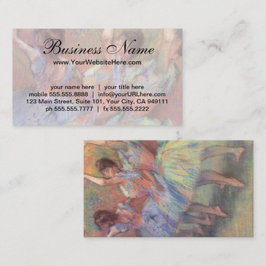 Drie danseressen van Edgar Degas Visitekaartje (Voorkant / Achterkant)