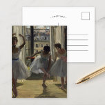 Drie dansers | Briefkaart Edgar Degas<br><div class="desc">Danseuses Dans Une Salle D'inspannice, Trois Danseuses (1873) of Three Dancers in an Exercise Room, door de Franse impressionist Edgar Degas. Degas is beroemd om zijn pasteltekeningen en olieschilderijen. Hij was de baas in het weergeven van beweging, zoals te zien is in zijn vele werken van balletdansers. Gebruik de ontwerphulpmiddelen...</div>