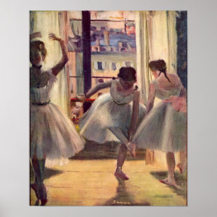 Drie dansers in een praktijkruimte door Edgar Dega Poster