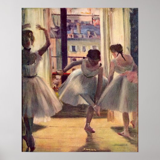 Drie dansers in een praktijkruimte door Edgar Dega Poster (Voorkant)