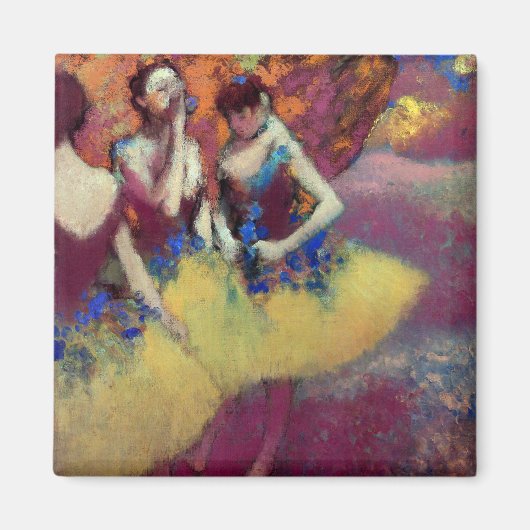 Drie dansers in gele rokken door Degas Magneet (Voorkant)