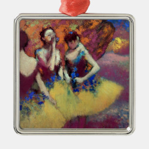 Drie dansers in gele rokken door Degas Metalen Ornament