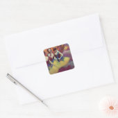 Drie dansers in gele rokken door Degas Vierkante Sticker (Envelop)