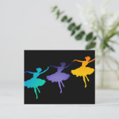 Drie dansers op zwart briefkaart (Staand voorkant)