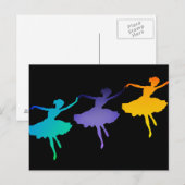 Drie dansers op zwart briefkaart (Voorkant / Achterkant)