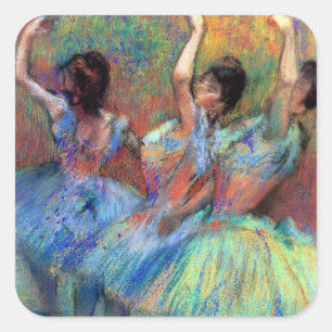 Drie dansers van Degas Vierkante Sticker