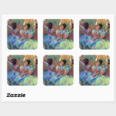 Drie dansers van Degas Vierkante Sticker (Vel)