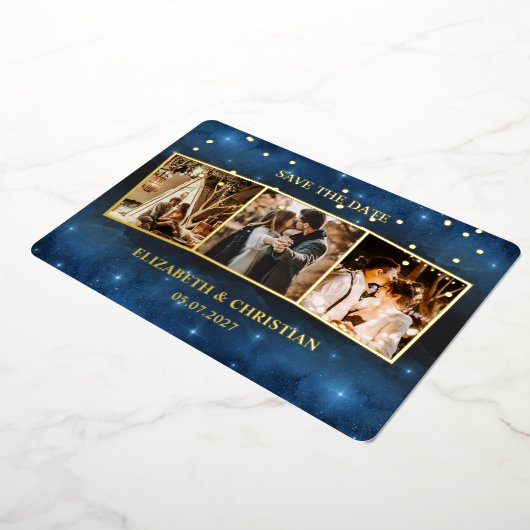 Drie de galaxy bekleding van Foto's sparen de Datu Folie Uitnodiging (Gedraaid)