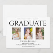 Drie de Uitnodiging van de GraduPartij van de Foto (Voorkant / Achterkant)