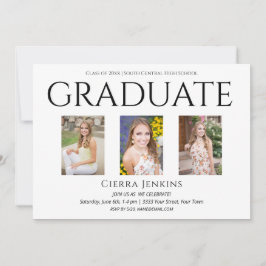 Drie de Uitnodiging van de GraduPartij van de Foto