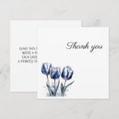 Drie Delfts Blauwe Tulpen Bedankkaart (Voorkant / Achterkant)