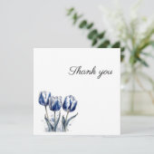 Drie Delfts Blauwe Tulpen Bedankkaart (Staand voorkant)