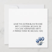 Drie Delfts Blauwe Tulpen Bedankkaart (Achterkant)