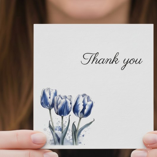 Drie Delfts Blauwe Tulpen Bedankkaart