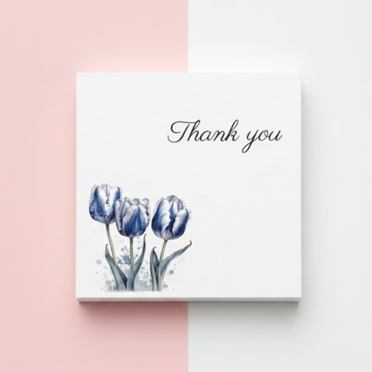 Drie Delftsblauwe Tulpen Bedankkaart