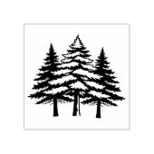 Drie dennenbomen in silhouet  rubberstempel (Afrduk)