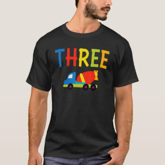 Drie derde verjaardag drie jaar oude Jongen Bouwer T-shirt