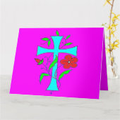 Drie design één kaart felle bezige kleuren (Gele Bloem)