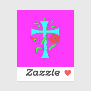 Drie design één kaart felle bezige kleuren sticker