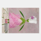 Drie design met bloemenkarakter inpakpapier vel (Voorkant 3)