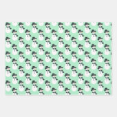 Drie Design met patronen voor sneeuwpoppen Inpakpapier Vel (Voorkant 2)