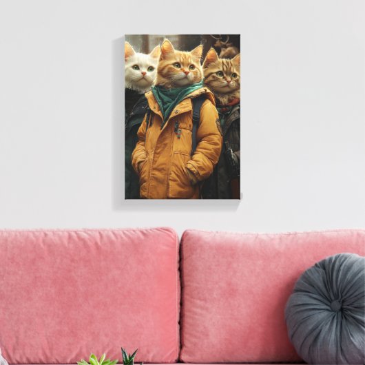 Drie detectives op het Hoesje Canvas Afdruk (Insitu (Woonkamer))