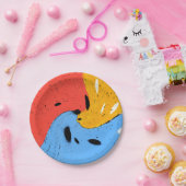 drie dezelfde papieren bordje (Feest)