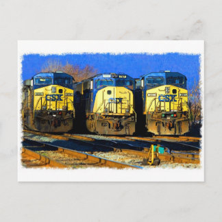 Drie diesellocomotieven briefkaart
