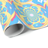 Drie dimensionaal Blauw Patroon Cadeaupapier (Rol Hoek)
