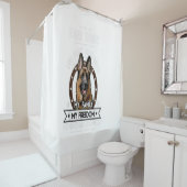 Drie dingen die je met me afspeelt - Duitse herder Douchegordijn (In situ)