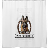 Drie dingen die je met me afspeelt - Duitse herder Douchegordijn (Voorkant)