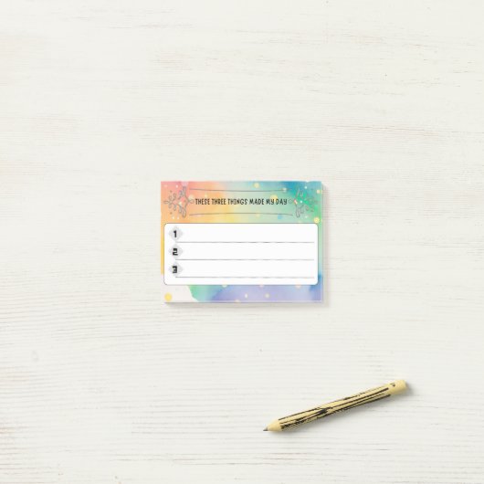 Drie dingen— post-it® notes (Op bureau)