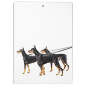 Drie Dobermans op de as Klembord (Achterkant)