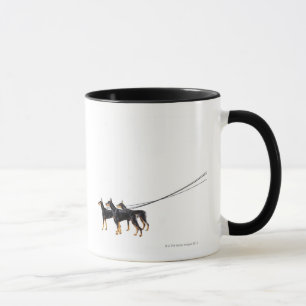 Drie Dobermans op de as Mok