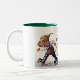 Drie doekjes met huid - een antropomorfe hond tweekleurige koffiemok