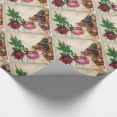 DRIE DOGGIEËN EN ROZEN CADEAUPAPIER (Hoek)